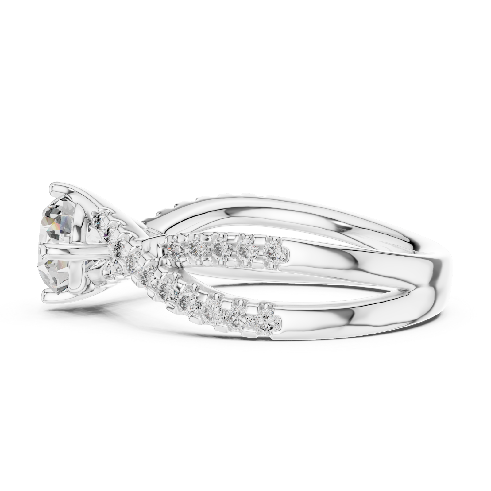  White Gold Whispering Allure Petite Band Ring Side View