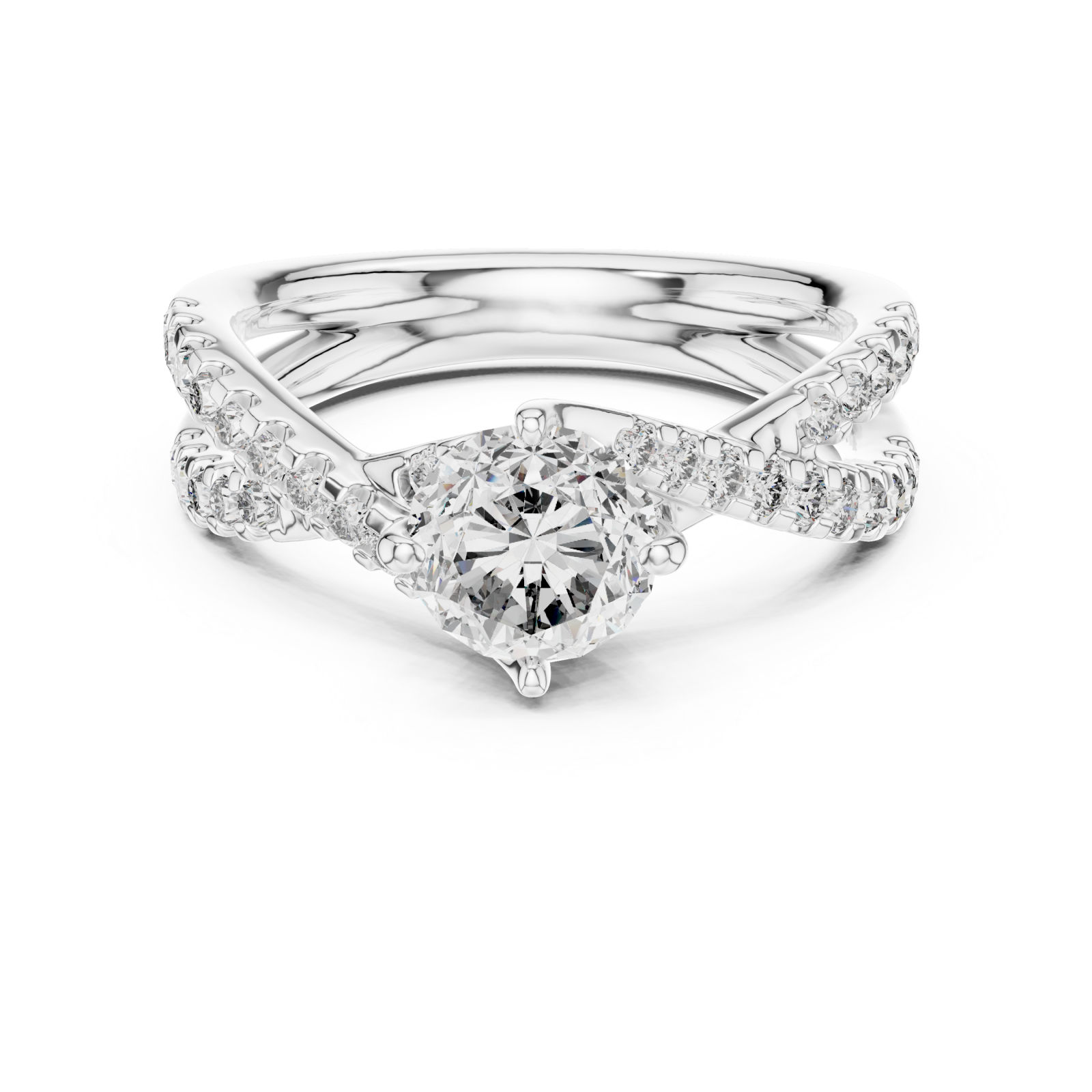  White Gold Whispering Allure Petite Band Ring Front View