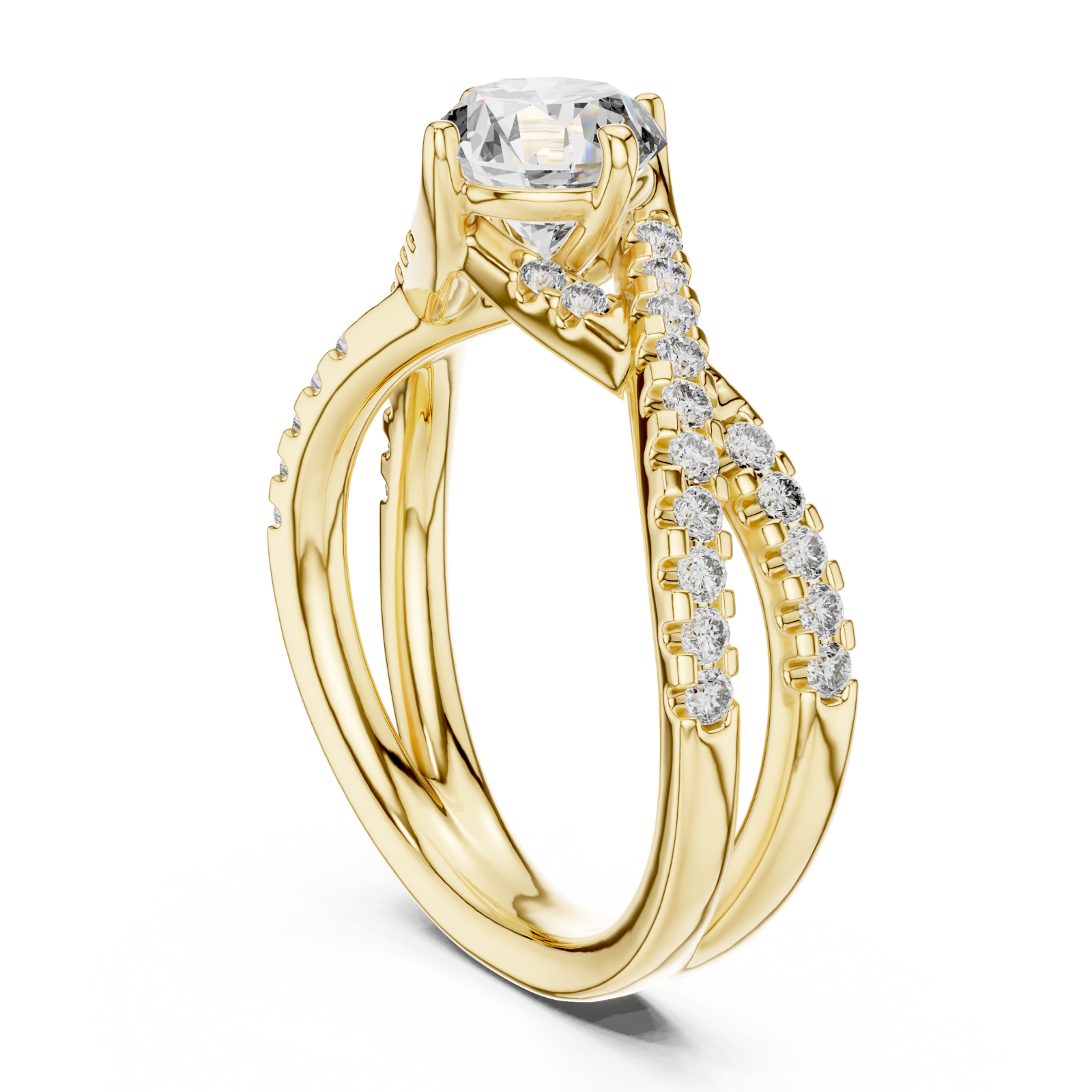  Gold Whispering Allure Petite Band Ring Left View
