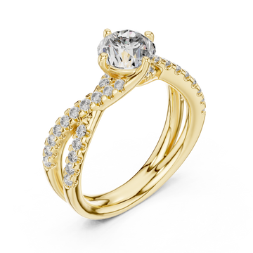 Gold Whispering Allure Petite Band Ring Right View