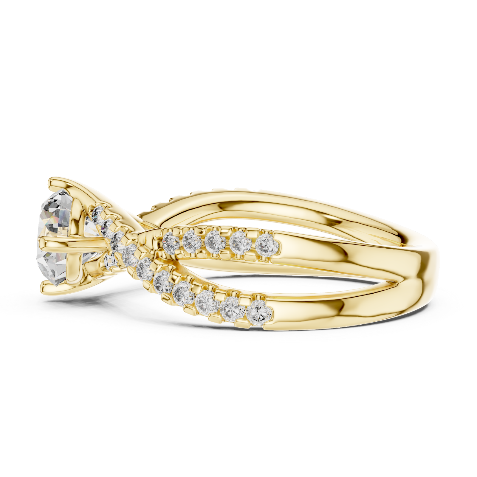  Gold Whispering Allure Petite Band Ring Side View