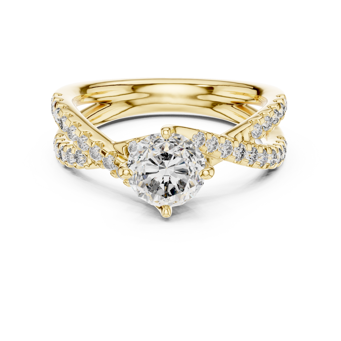 Gold Whispering Allure Petite Band Ring Right View