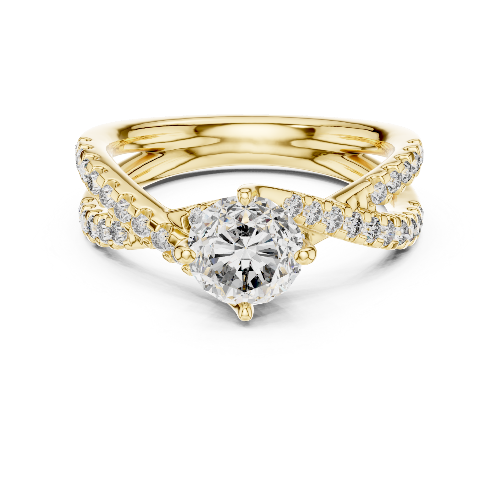  Gold Whispering Allure Petite Band Ring Front View