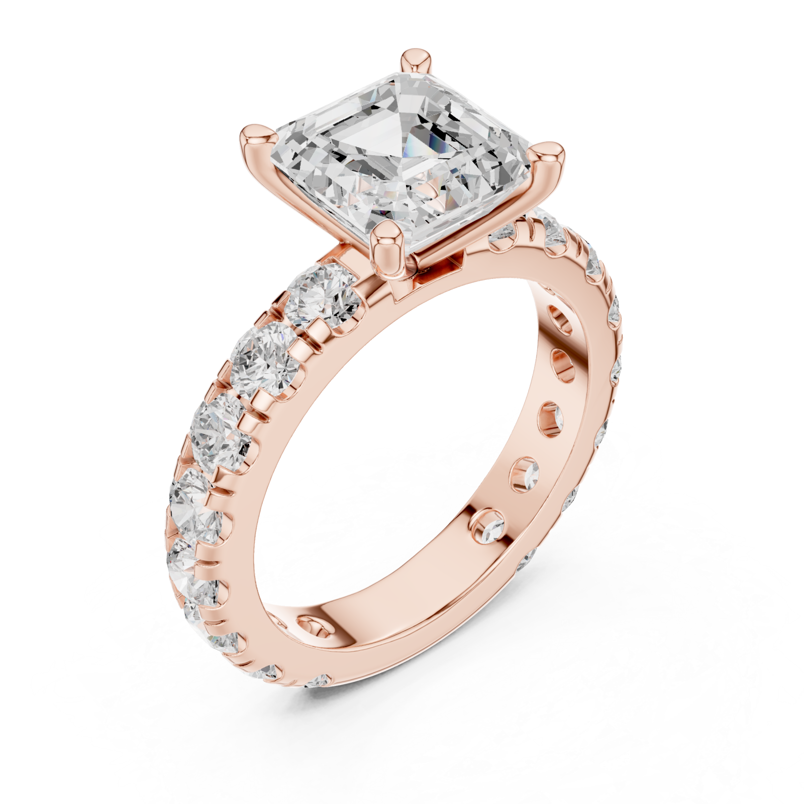  Rose Gold Timeless Allure Cushion Engagement Ring Right View