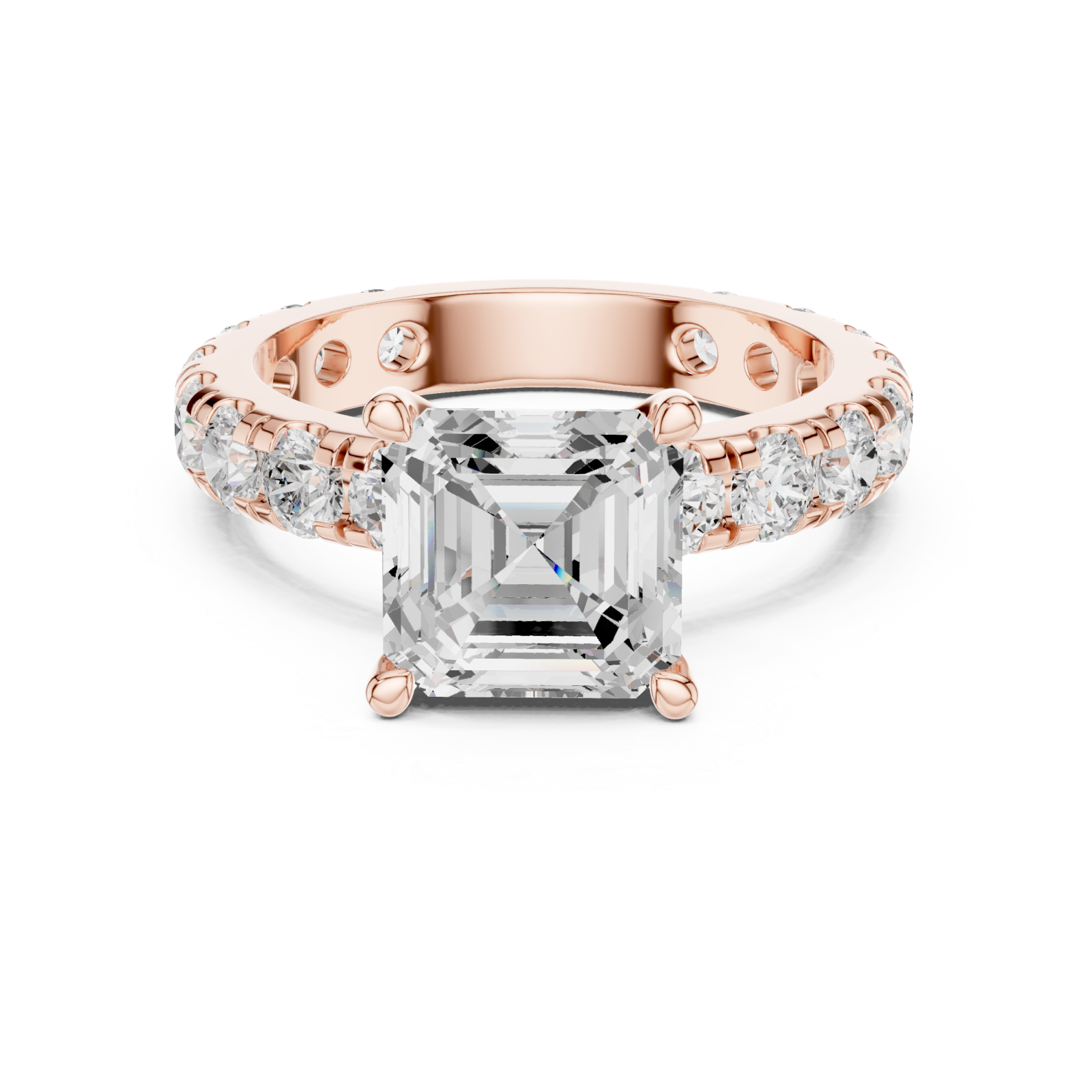  Rose Gold Timeless Allure Cushion Engagement Ring Front View
