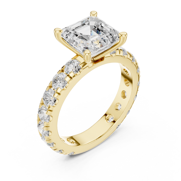 Gold Timeless Allure Cushion Engagement Ring Right View