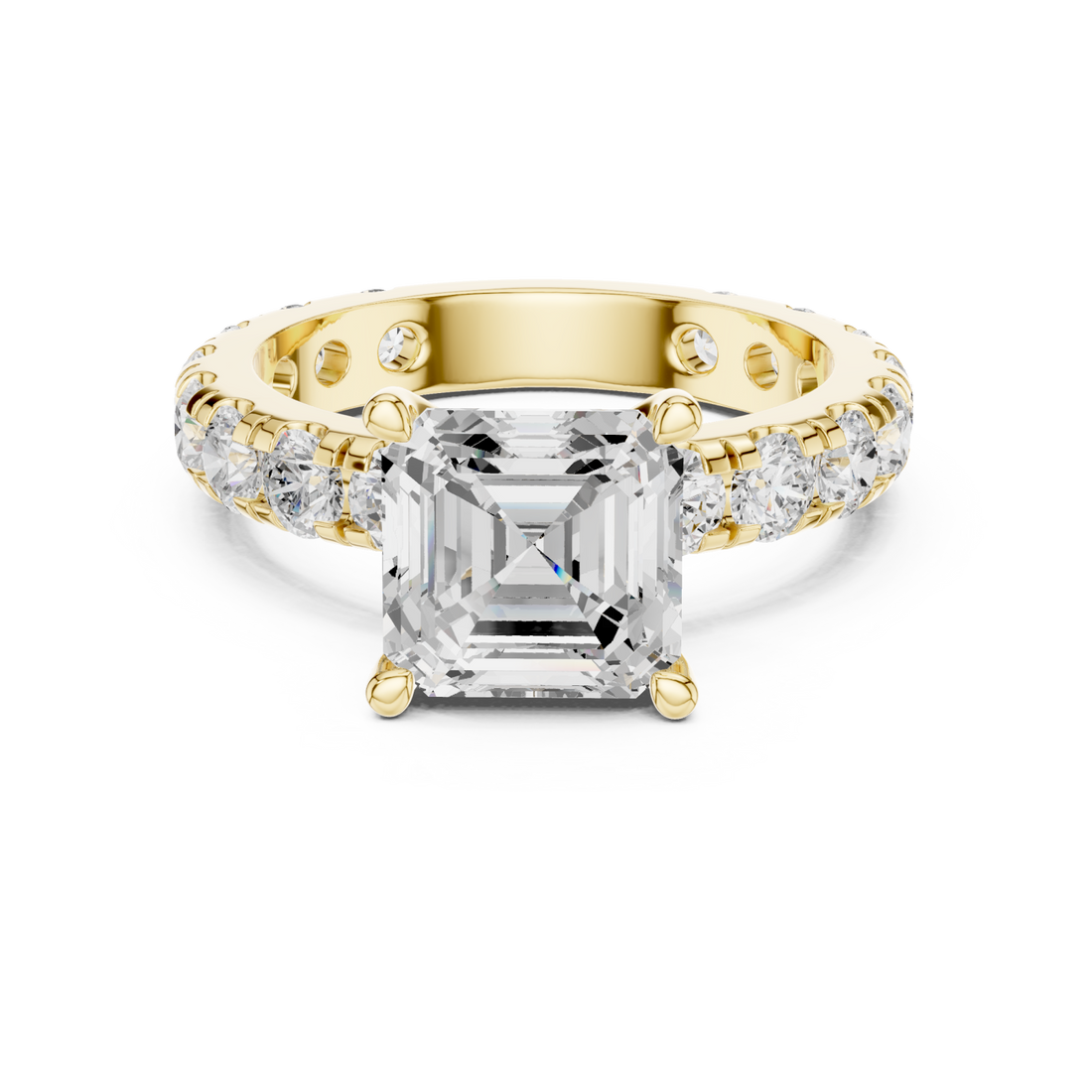 Gold Timeless Allure Cushion Engagement Ring Right View