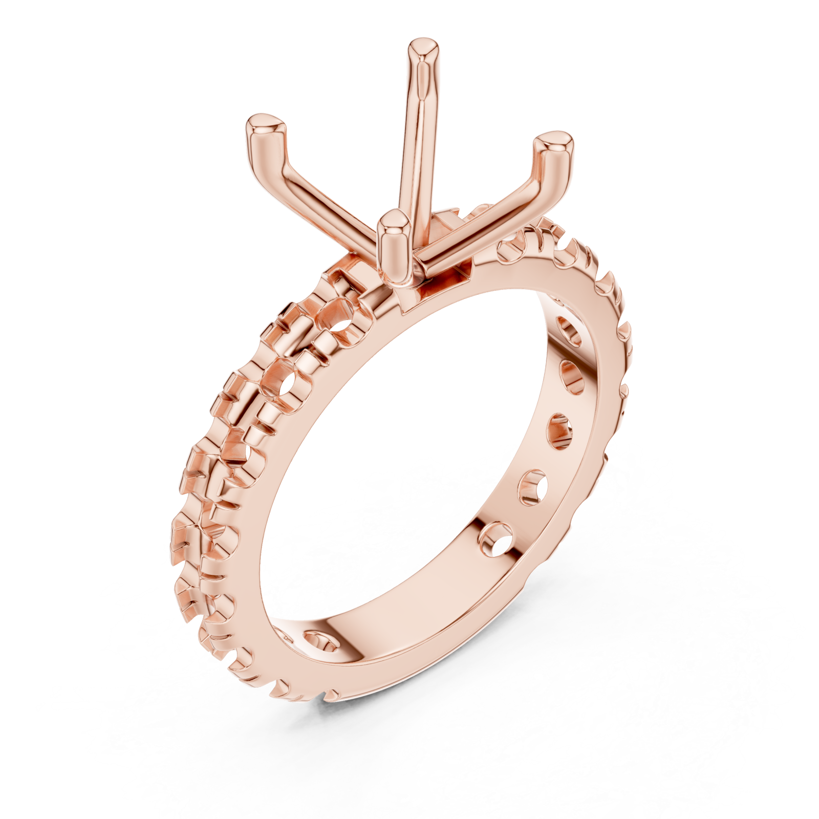 Rose Gold Graceful Mosaic Eternity Band Right View
