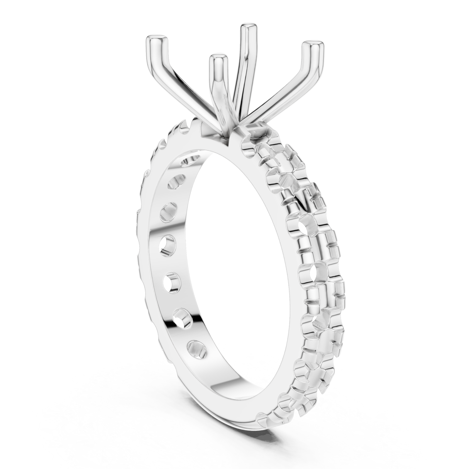  White Gold Graceful Mosaic Eternity Band Left View