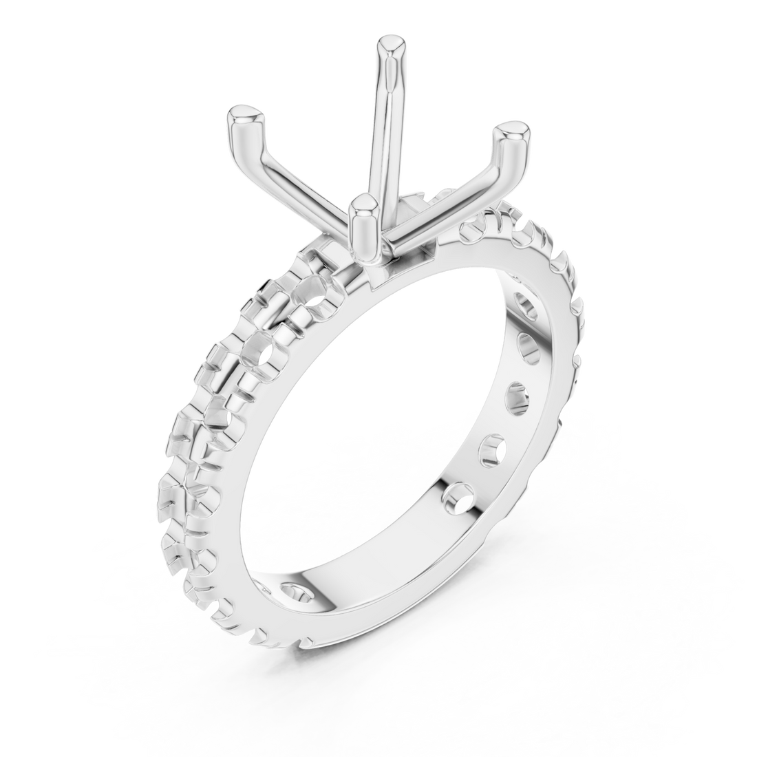  White Gold Graceful Mosaic Eternity Band Right View