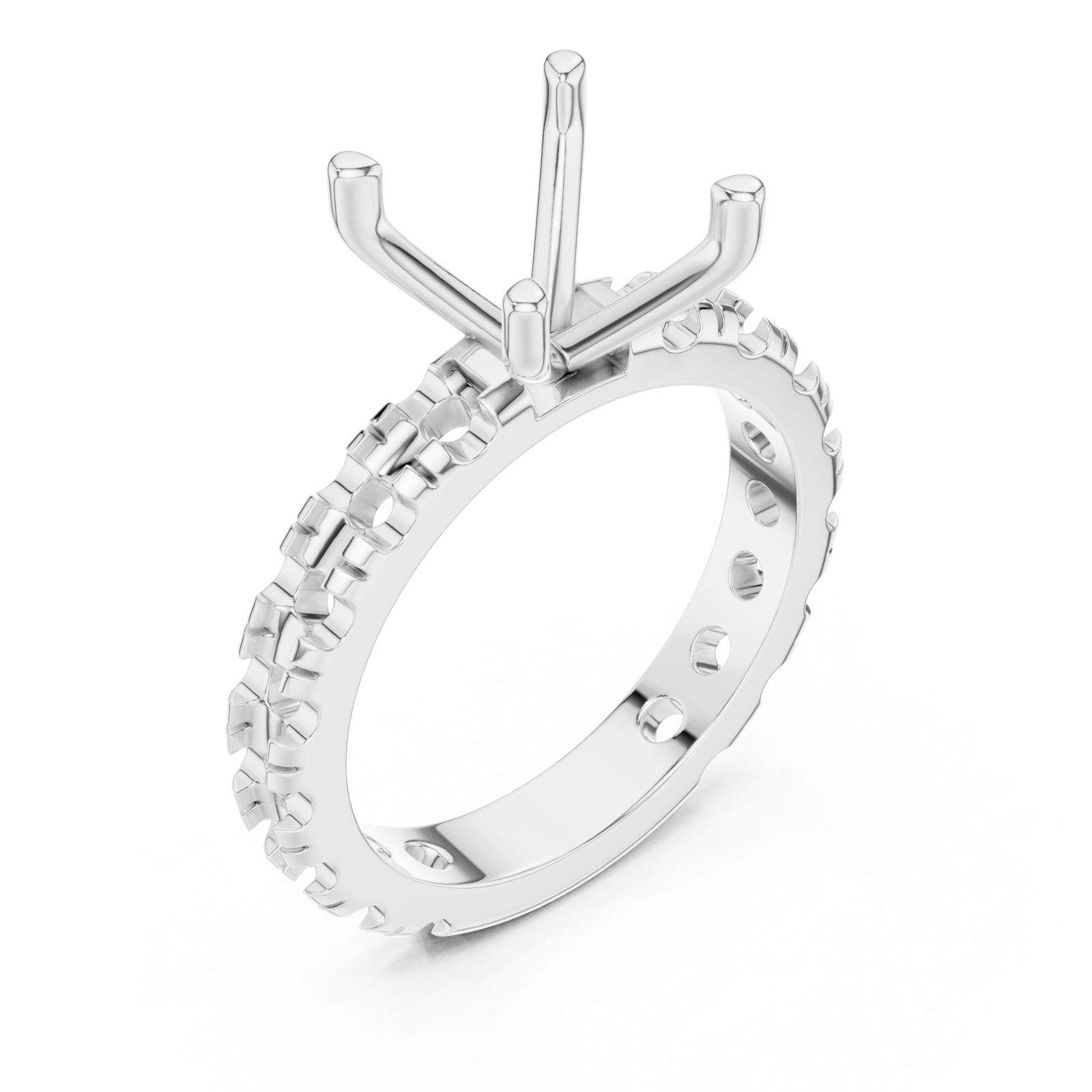  White Gold Graceful Mosaic Eternity Band Right View