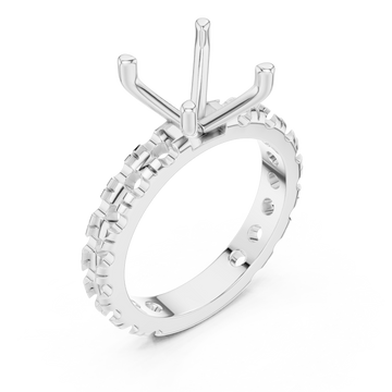  White Gold Graceful Mosaic Eternity Band Right View