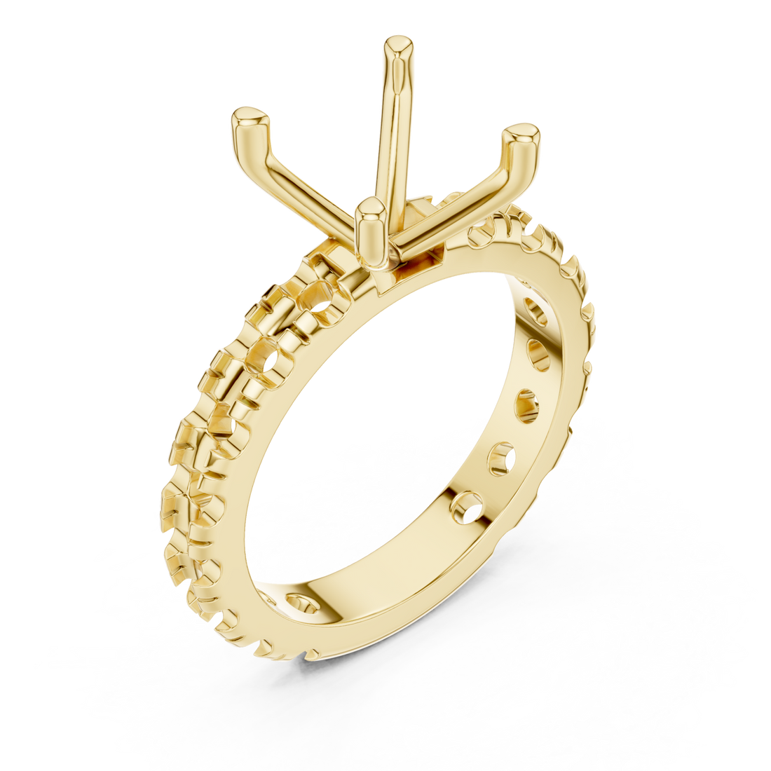 Gold Graceful Mosaic Eternity Band Right View