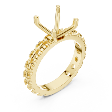 Gold Graceful Mosaic Eternity Band Right View