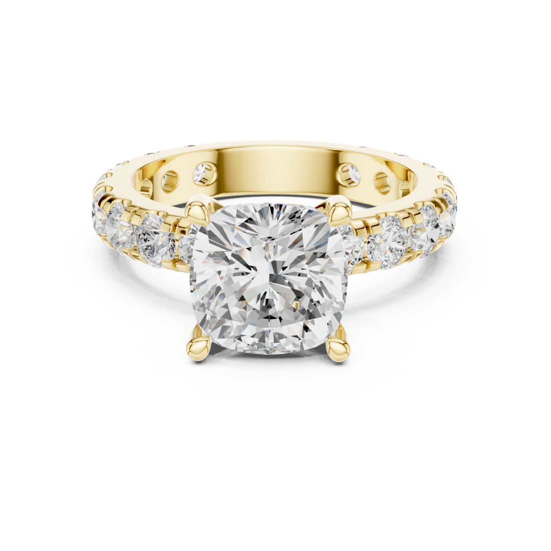 Gold Graceful Mosaic Eternity Band Right View
