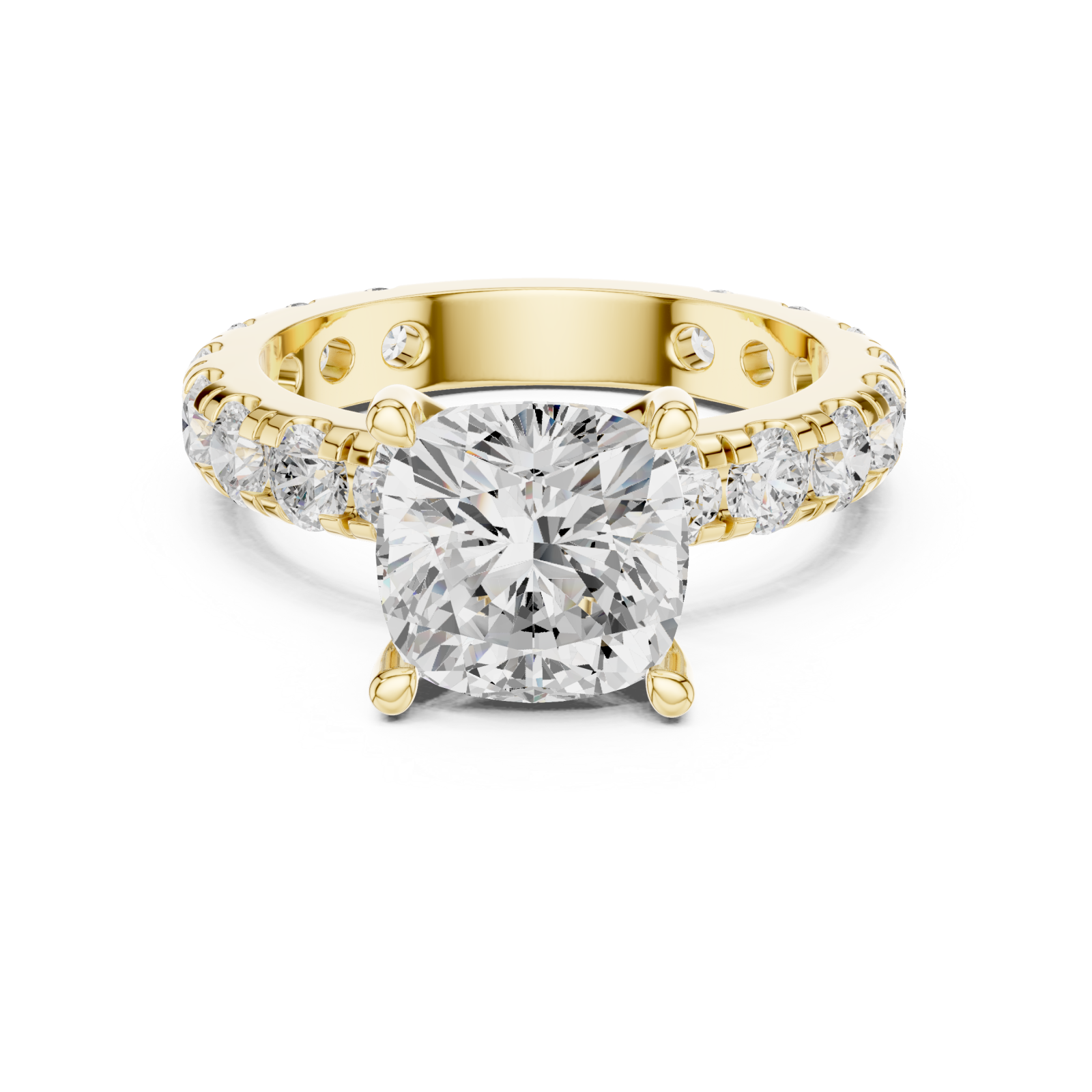  Gold Graceful Mosaic Eternity Band Front View