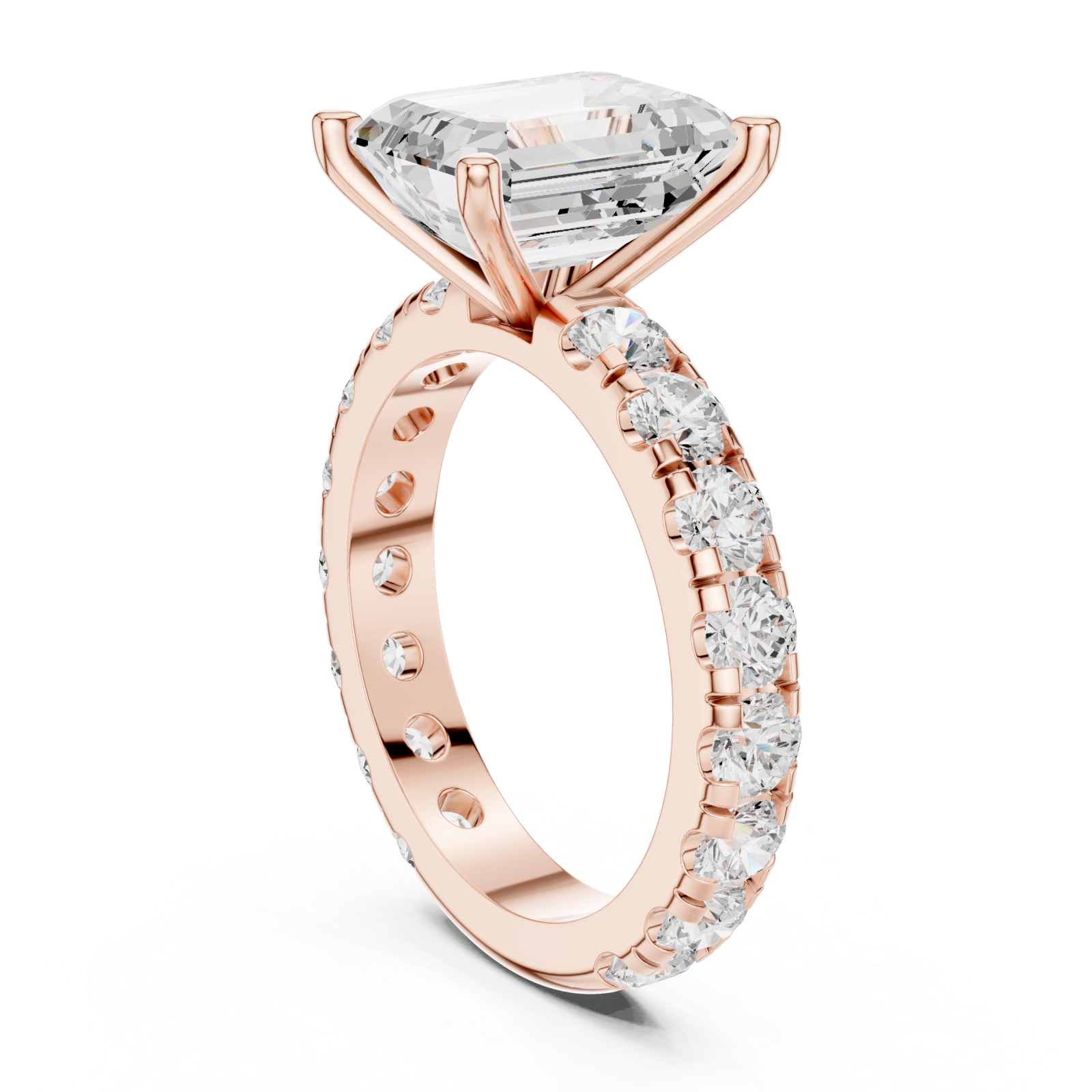  Rose Gold Infinite Luxe Halo Empress Band Ring Left View