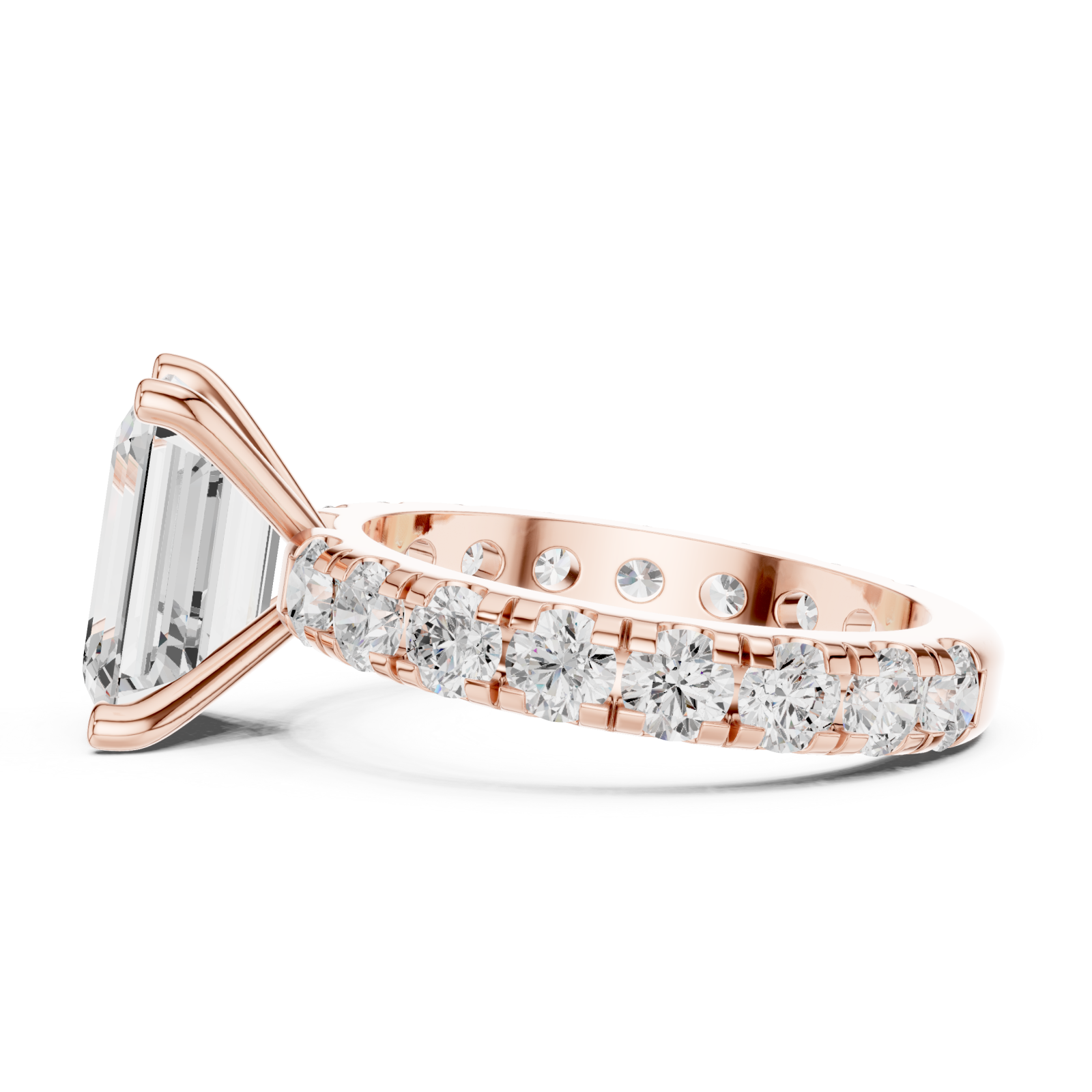  Rose Gold Infinite Luxe Halo Empress Band Ring Side View