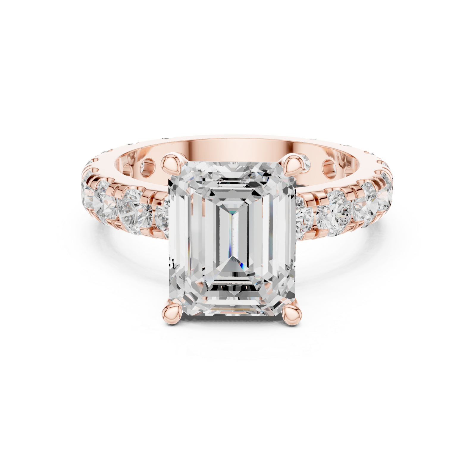  Rose Gold Infinite Luxe Halo Empress Band Ring Front View