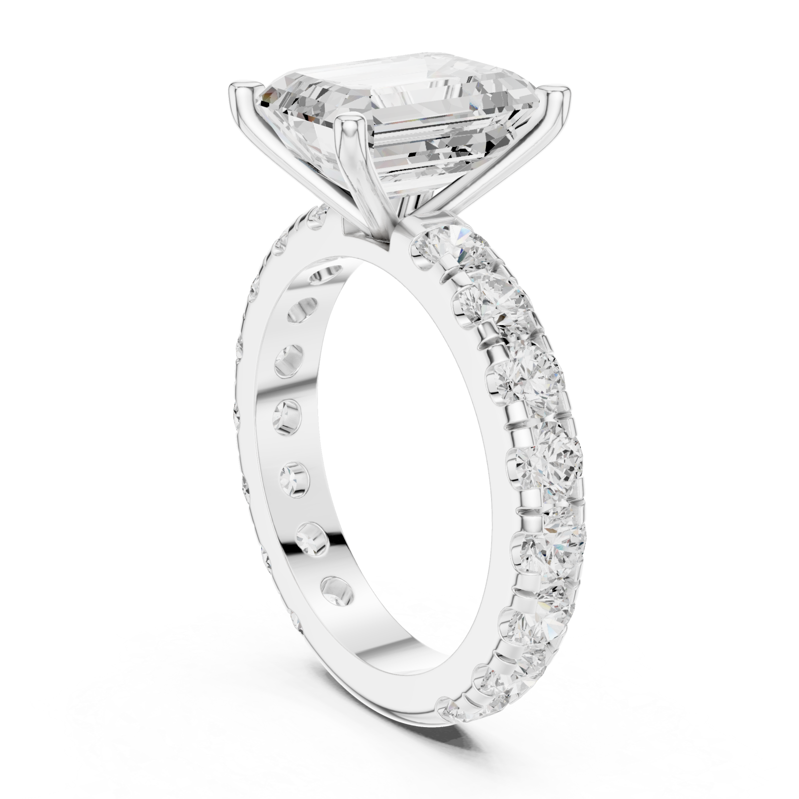  White Gold Infinite Luxe Halo Empress Band Ring Left View