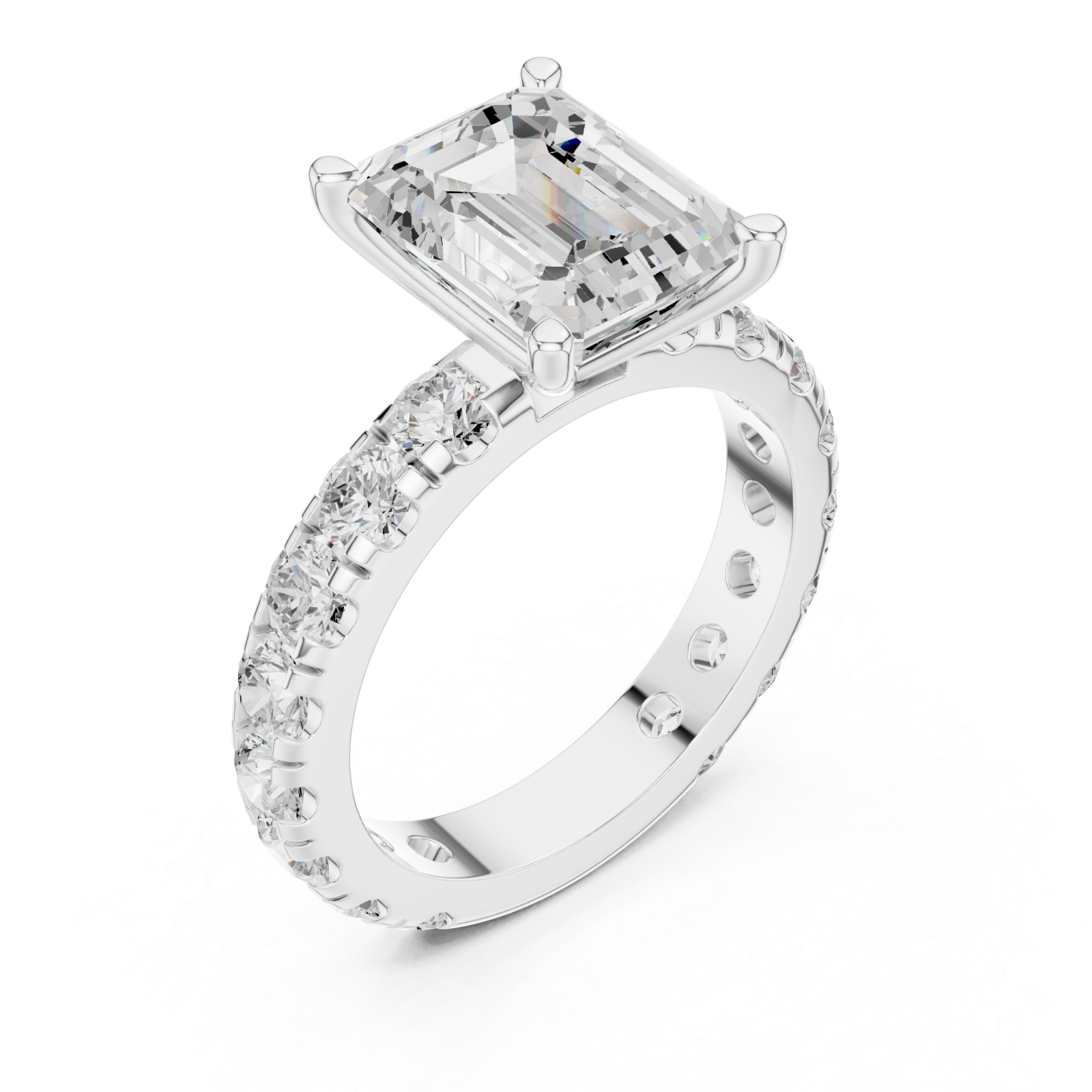  White Gold Infinite Luxe Halo Empress Band Ring Right View