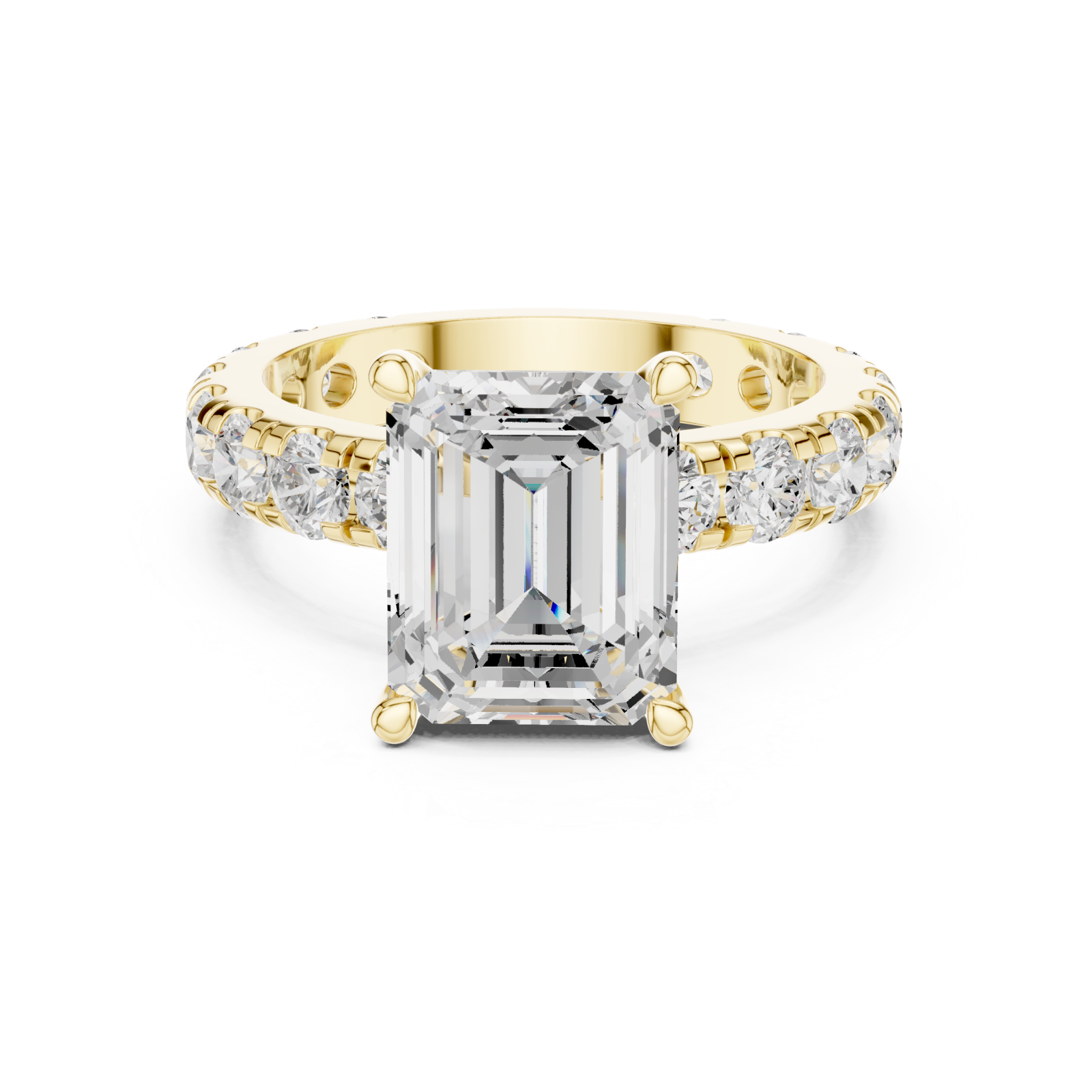  Gold Infinite Luxe Halo Empress Band Ring Front View