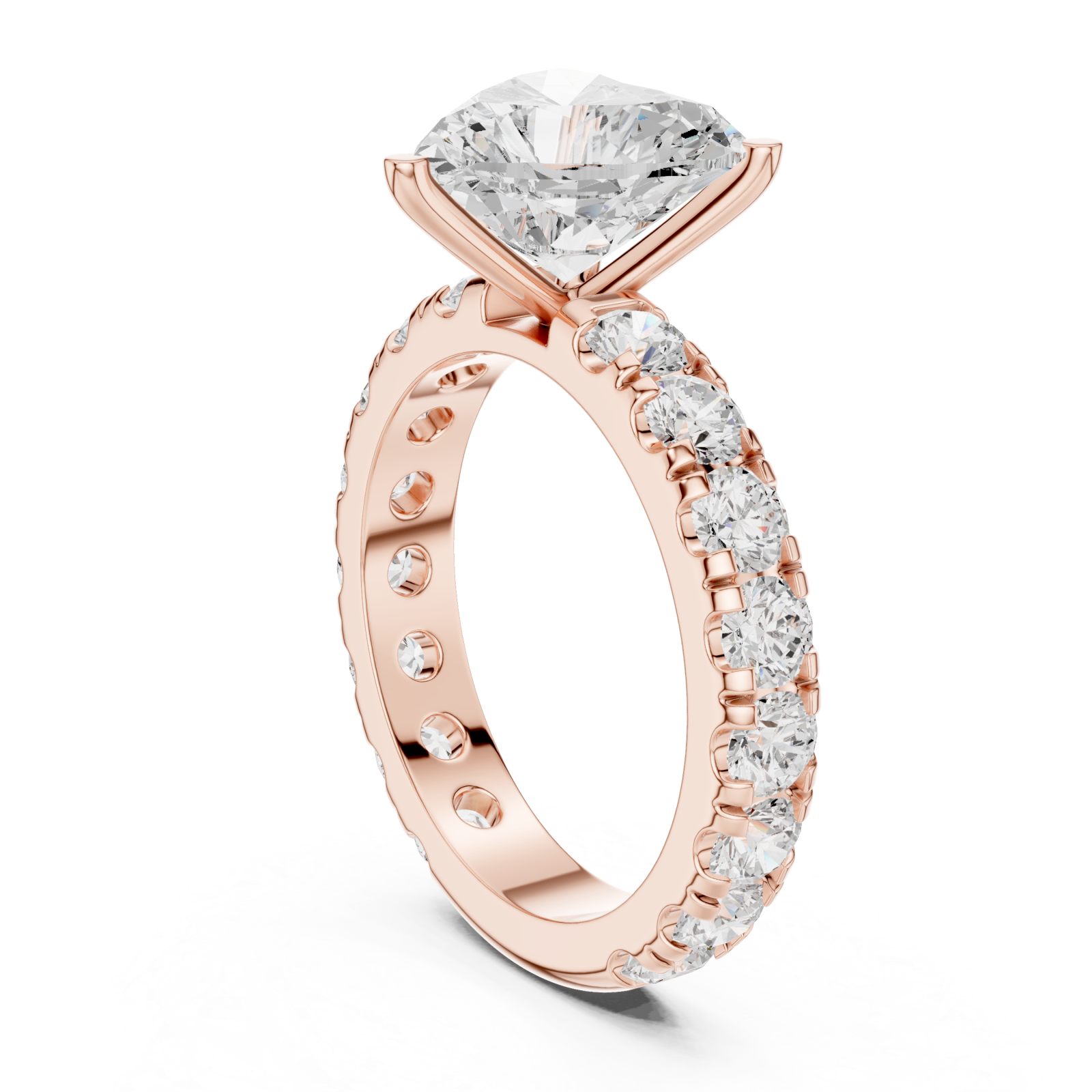  Rose Gold Luminous Heart Serenade Signature Engagement Ring Left View