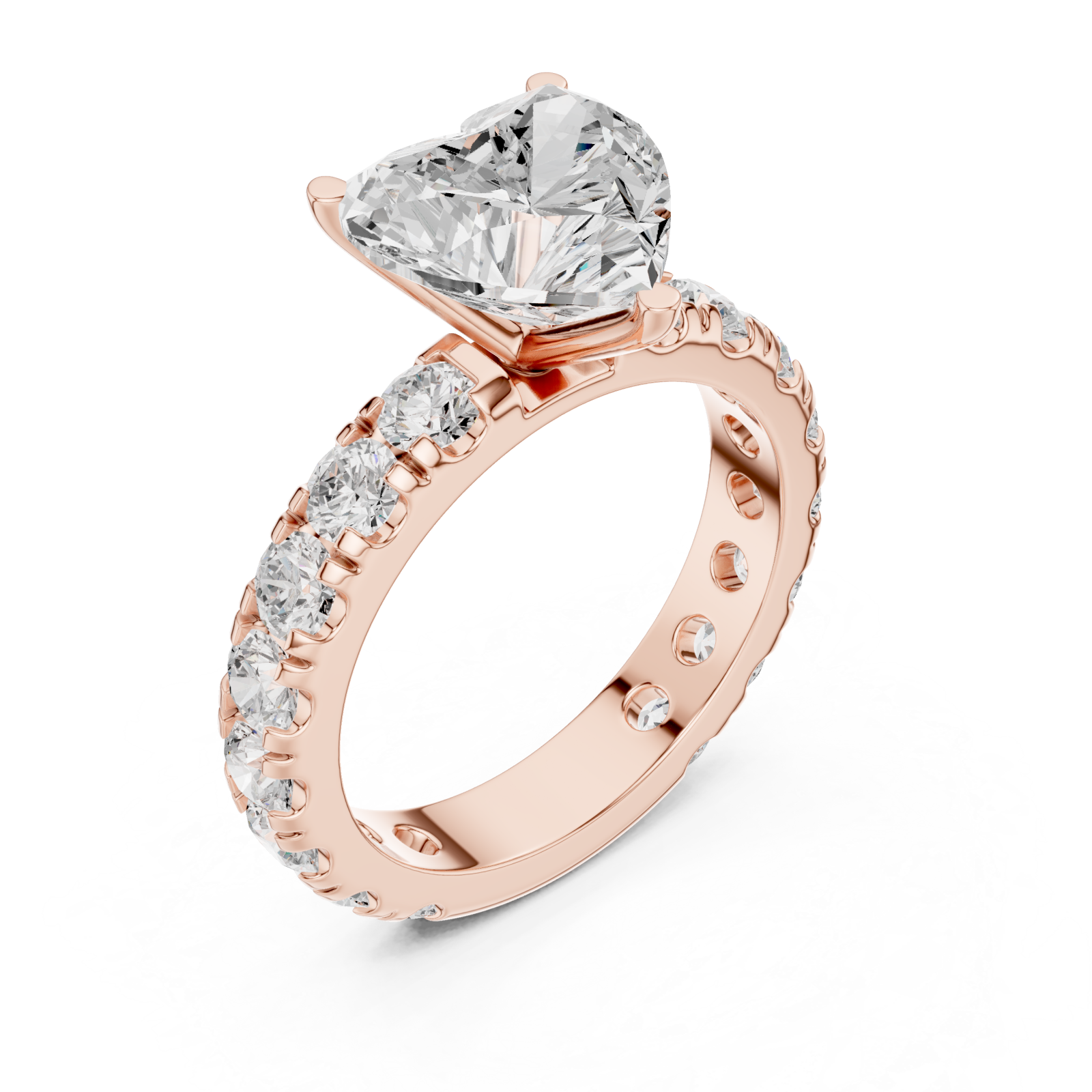  Rose Gold Luminous Heart Serenade Signature Engagement Ring Right View