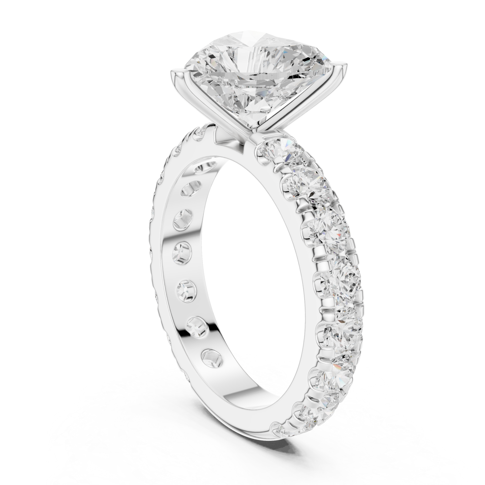  White Gold Luminous Heart Serenade Signature Engagement Ring Left View