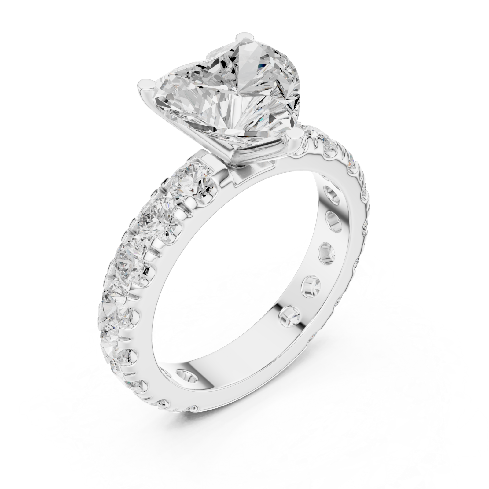  White Gold Luminous Heart Serenade Signature Engagement Ring Right View