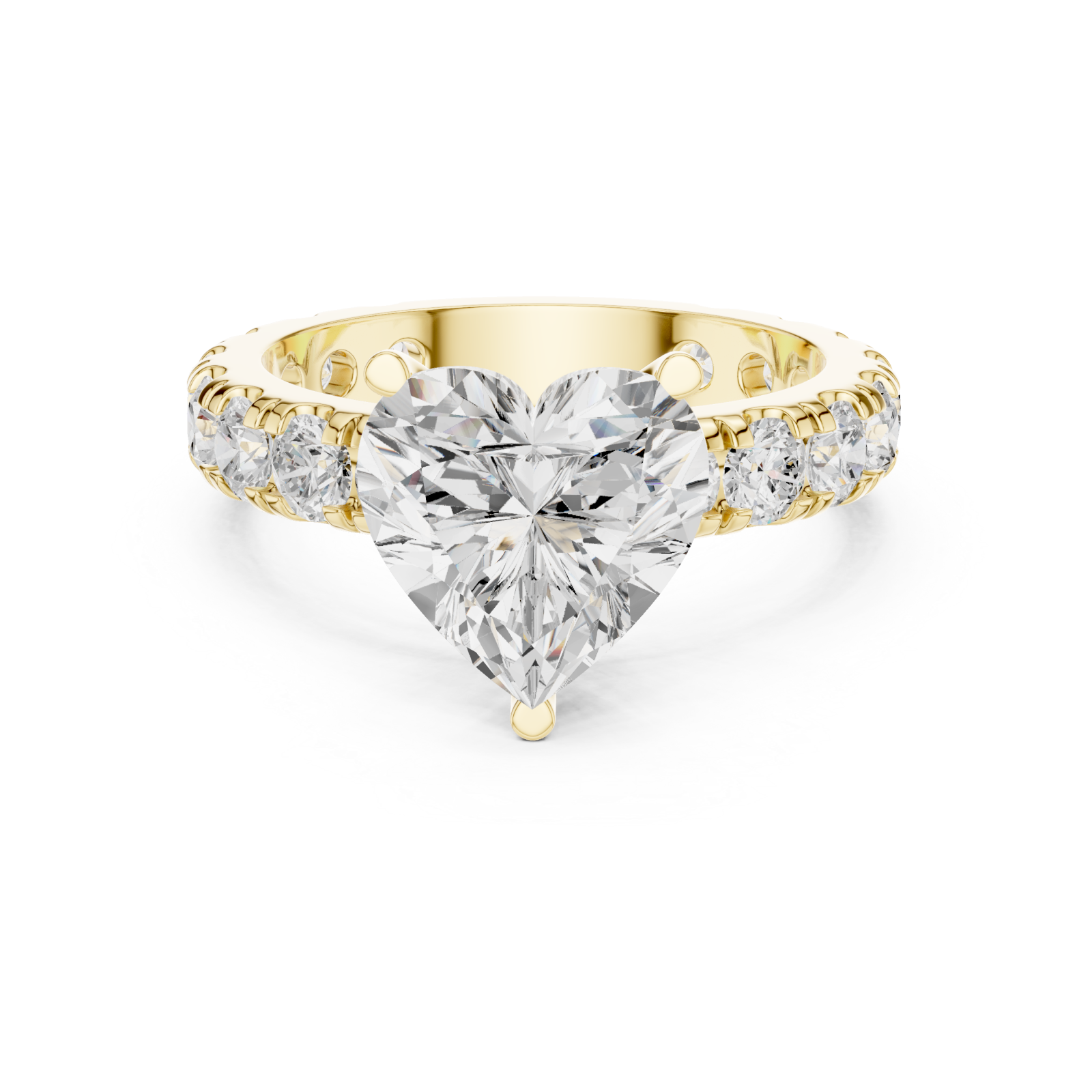  Gold Luminous Heart Serenade Signature Engagement Ring Front View