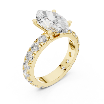 Gold Waverly Grand Eternity Solitaire Band Right View