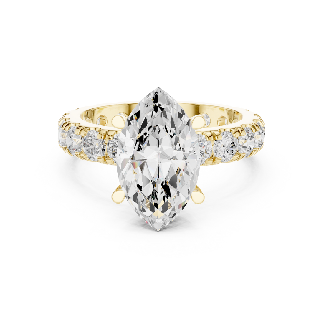 Gold Waverly Grand Eternity Solitaire Band Right View