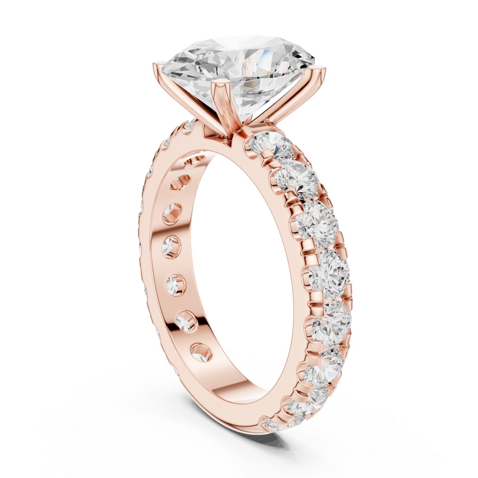  Rose Gold Pure Embrace Elegant Solitaire Ring Left View
