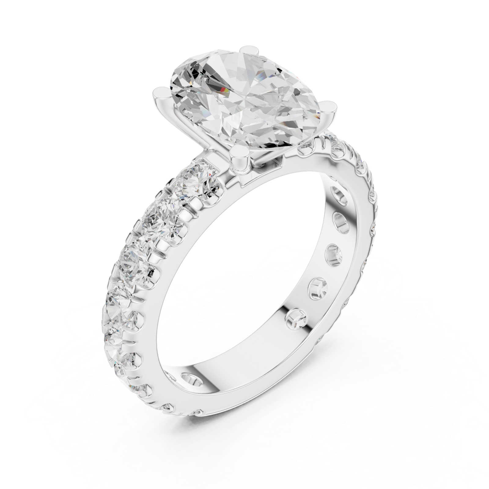  White Gold Pure Embrace Elegant Solitaire Ring Right View