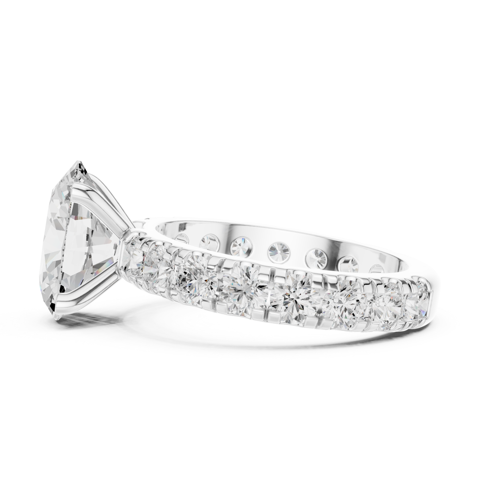  White Gold Pure Embrace Elegant Solitaire Ring Side View