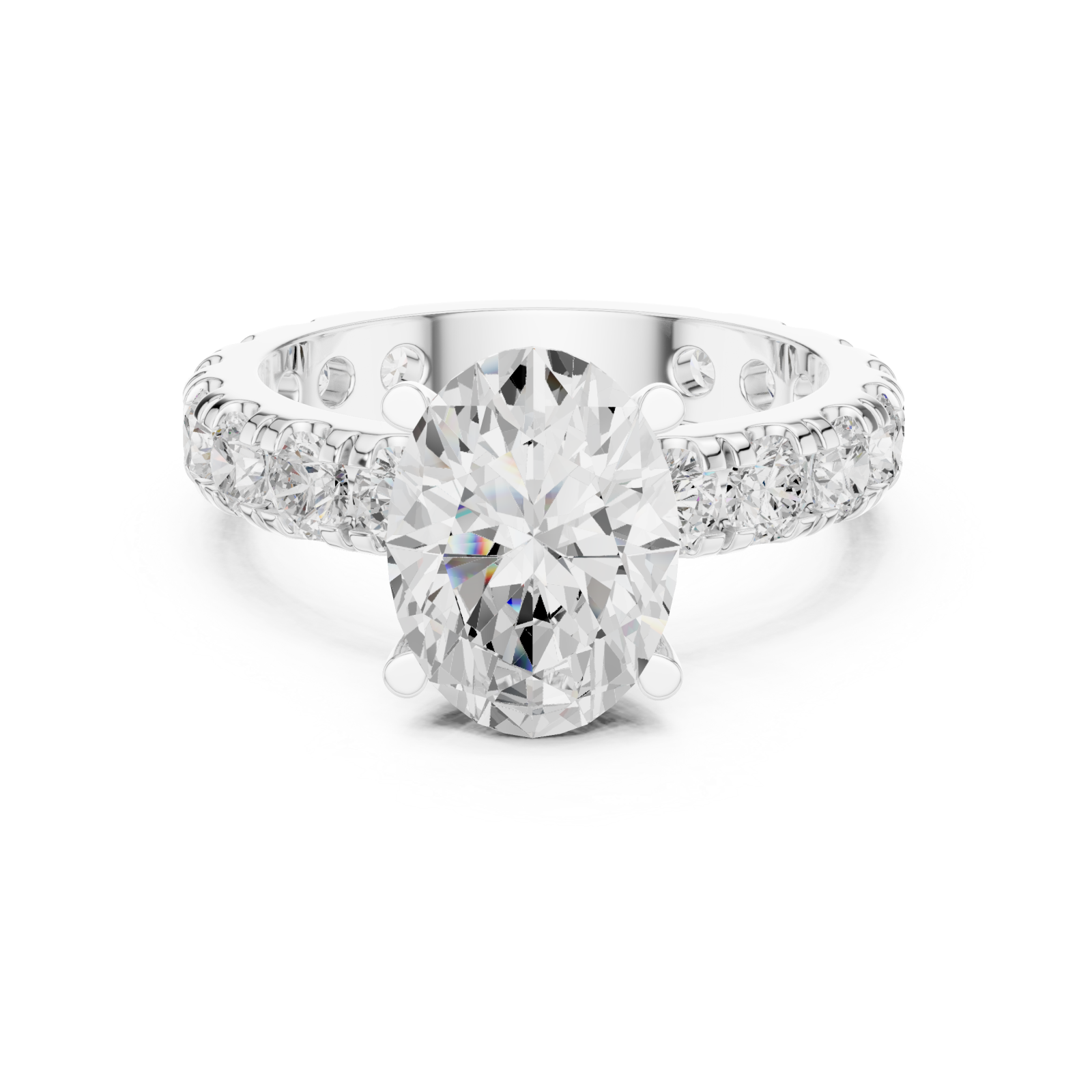  White Gold Pure Embrace Elegant Solitaire Ring Front View