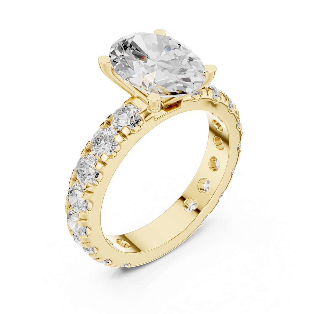 Gold Pure Embrace Elegant Solitaire Ring Right View