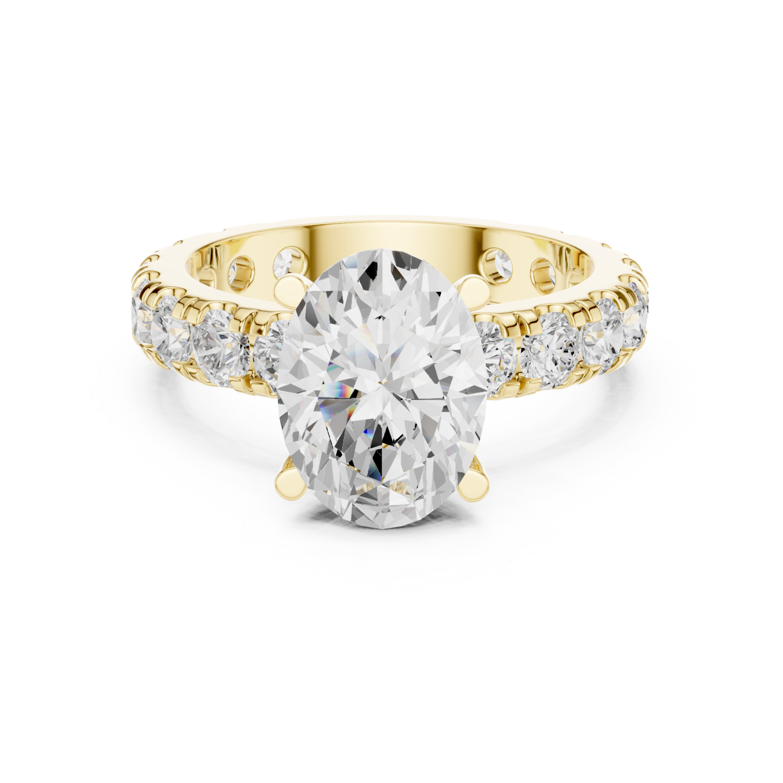  Gold Pure Embrace Elegant Solitaire Ring Front View