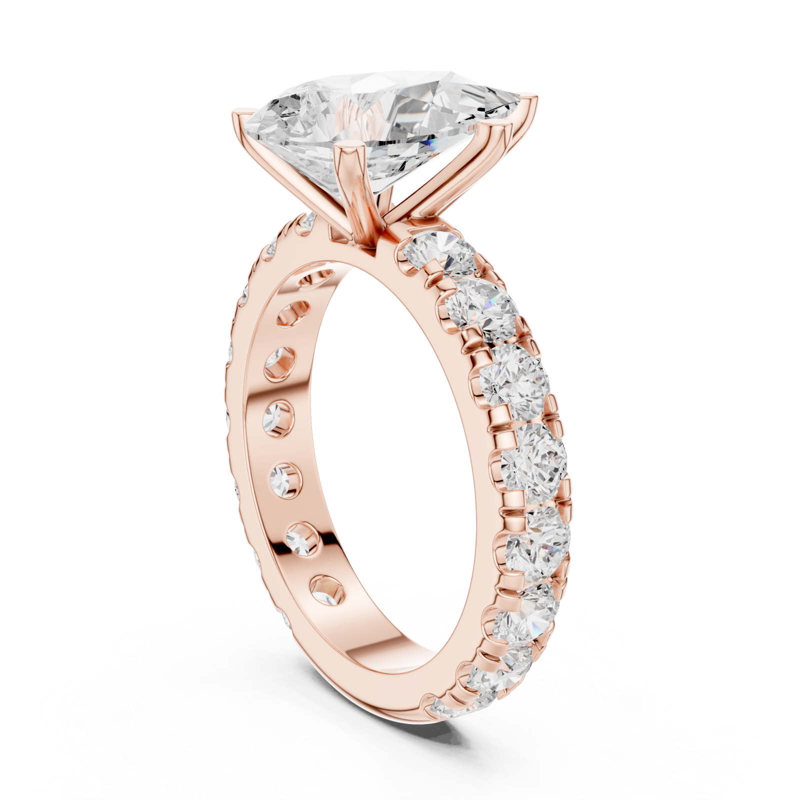  Rose Gold Celestial Embrace Statement Crown Ring Left View