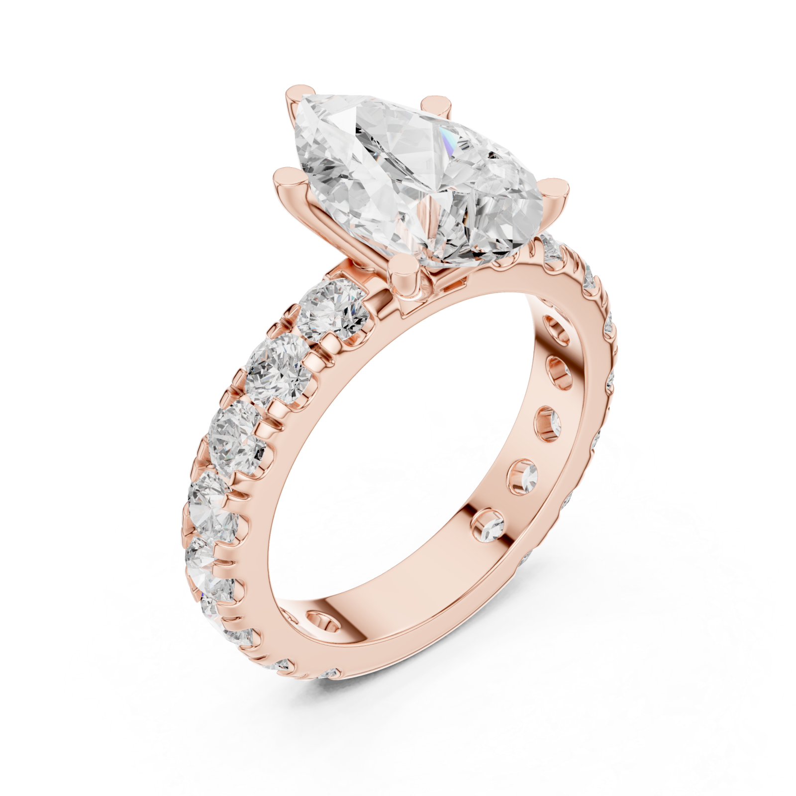  Rose Gold Celestial Embrace Statement Crown Ring Right View