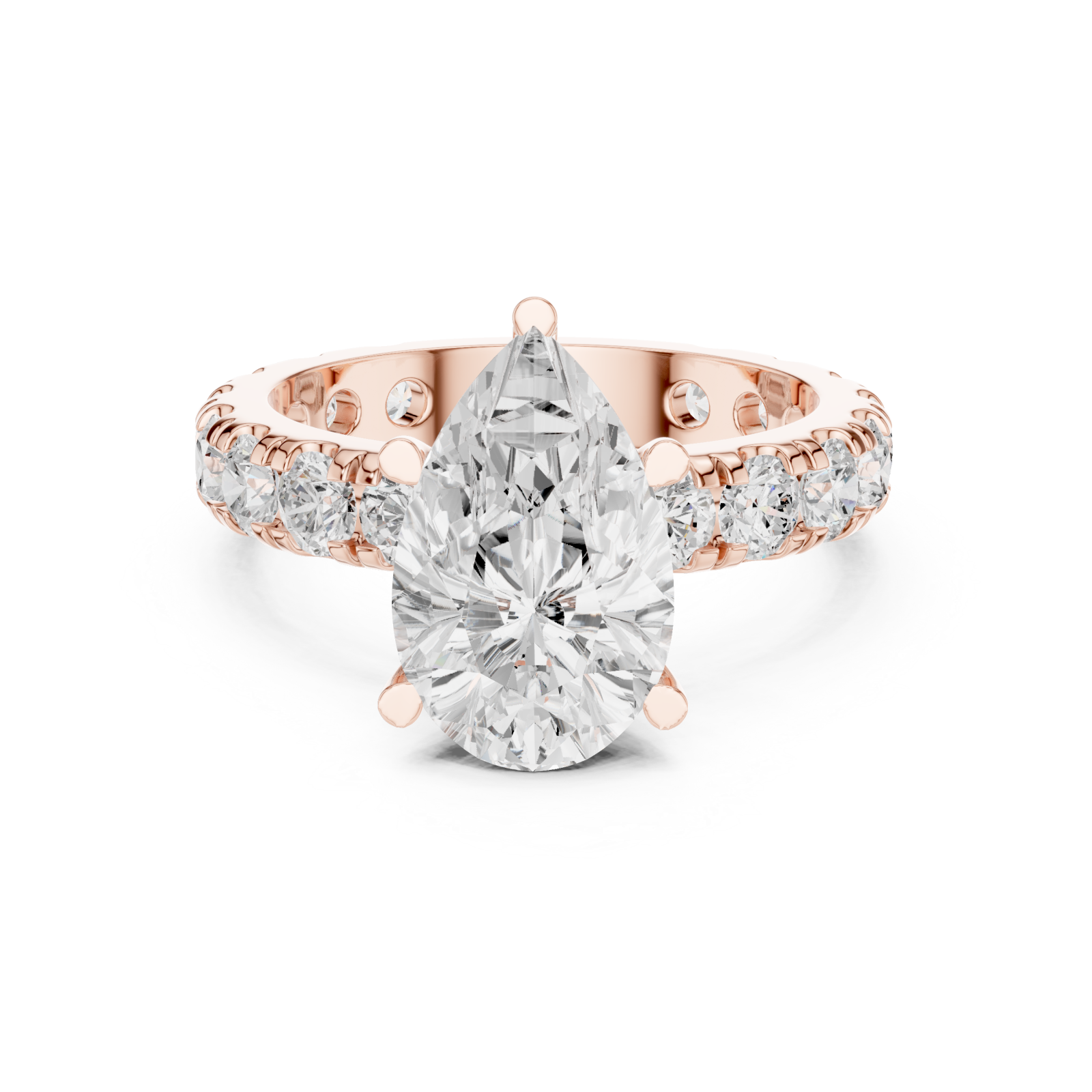  Rose Gold Celestial Embrace Statement Crown Ring Front View