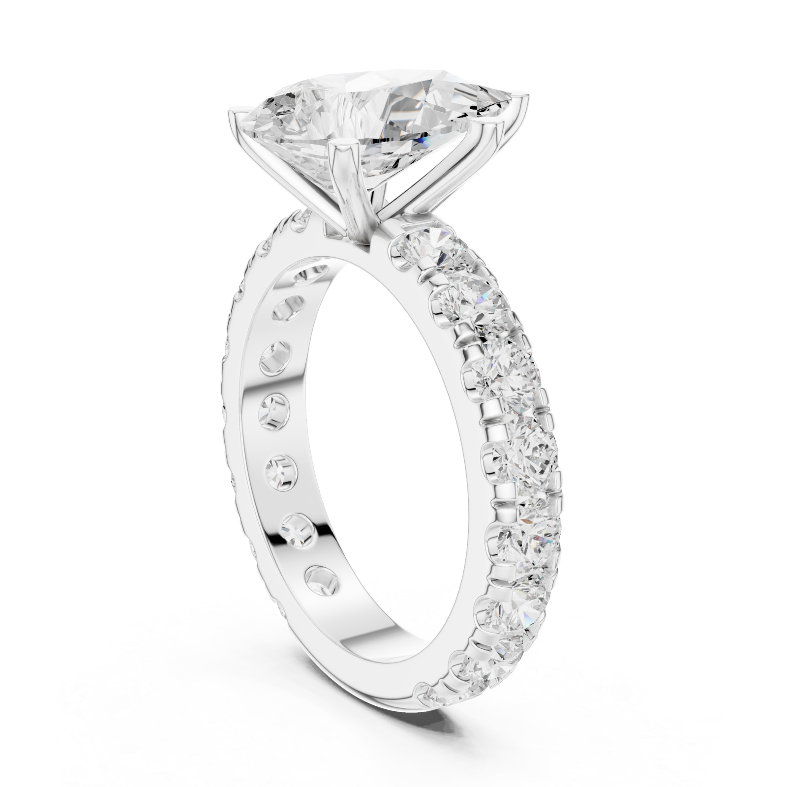  White Gold Celestial Embrace Statement Crown Ring Left View