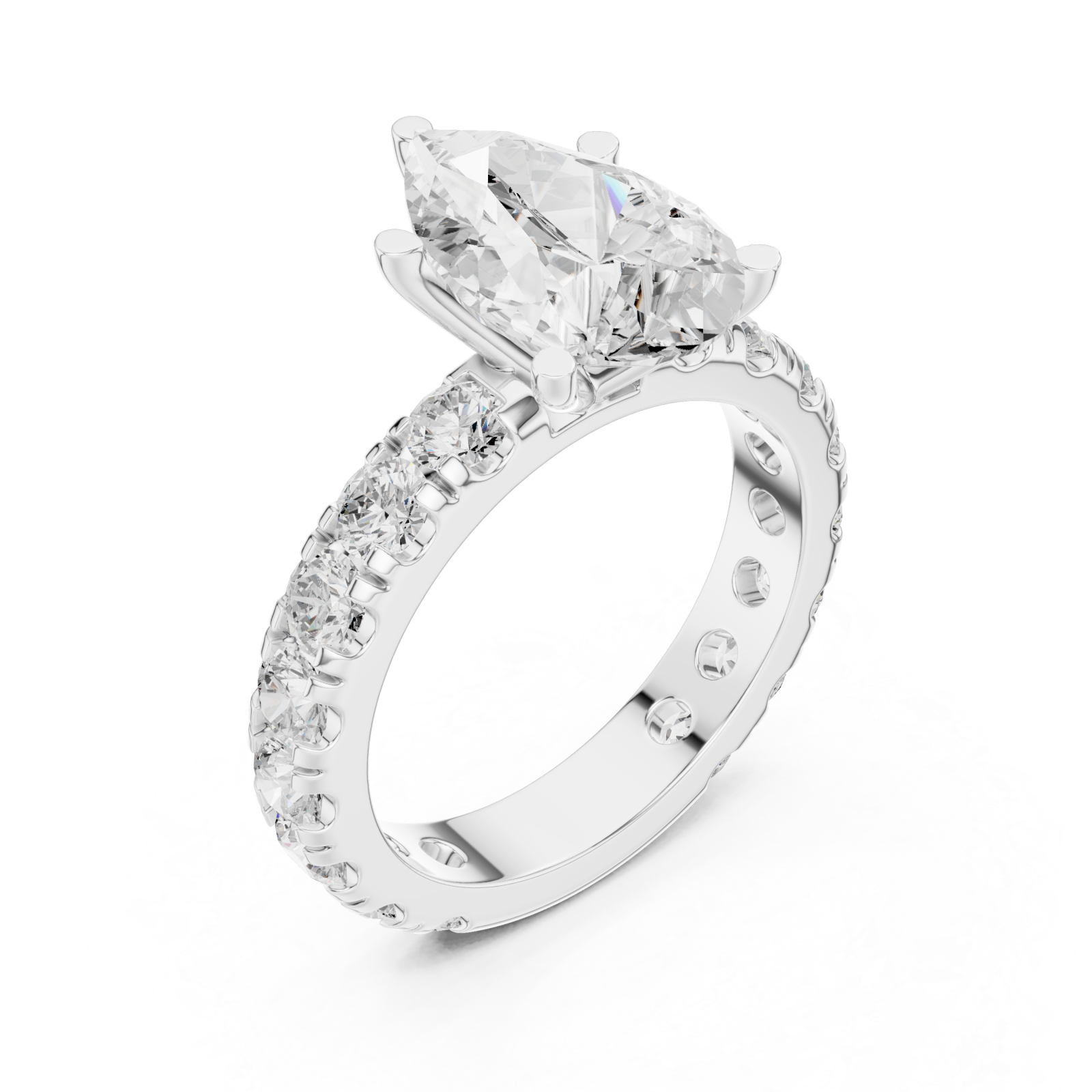  White Gold Celestial Embrace Statement Crown Ring Right View