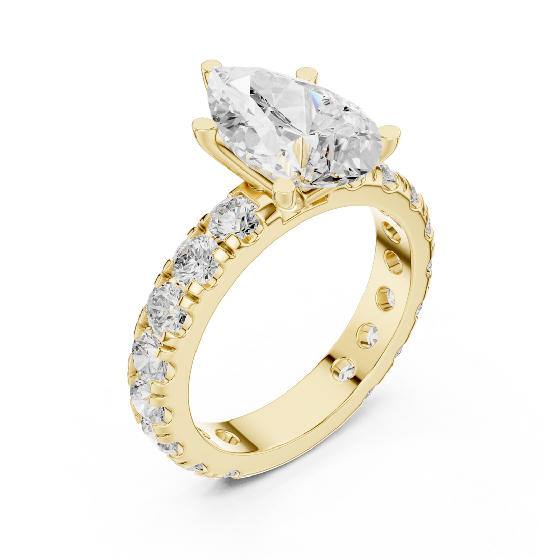 Gold Celestial Embrace Statement Crown Ring Right View
