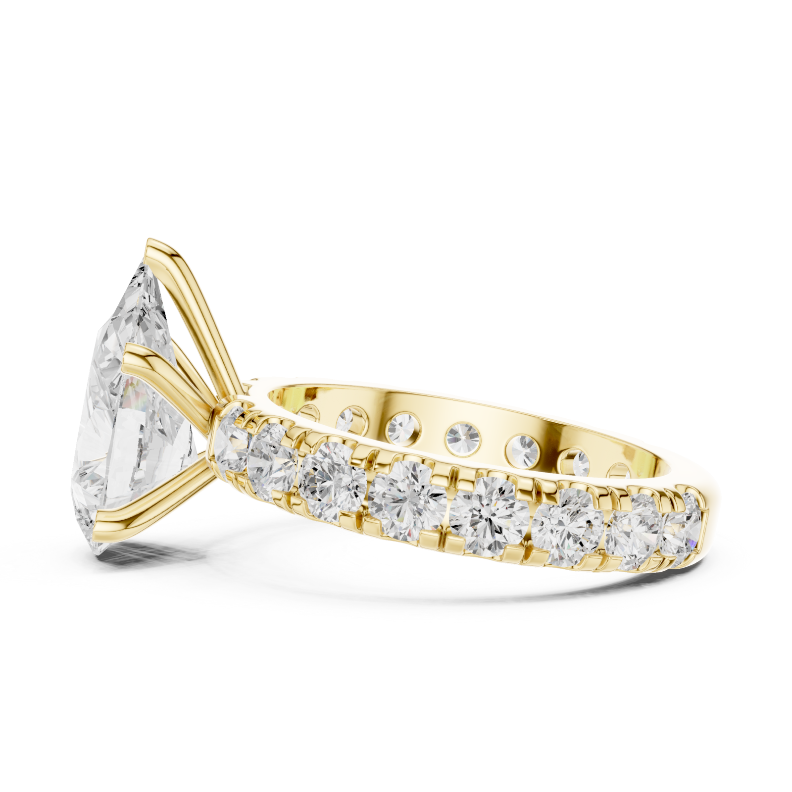  Gold Celestial Embrace Statement Crown Ring Side View