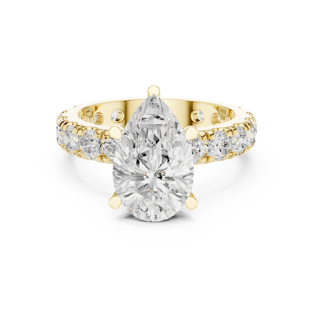 Gold Celestial Embrace Statement Crown Ring Right View