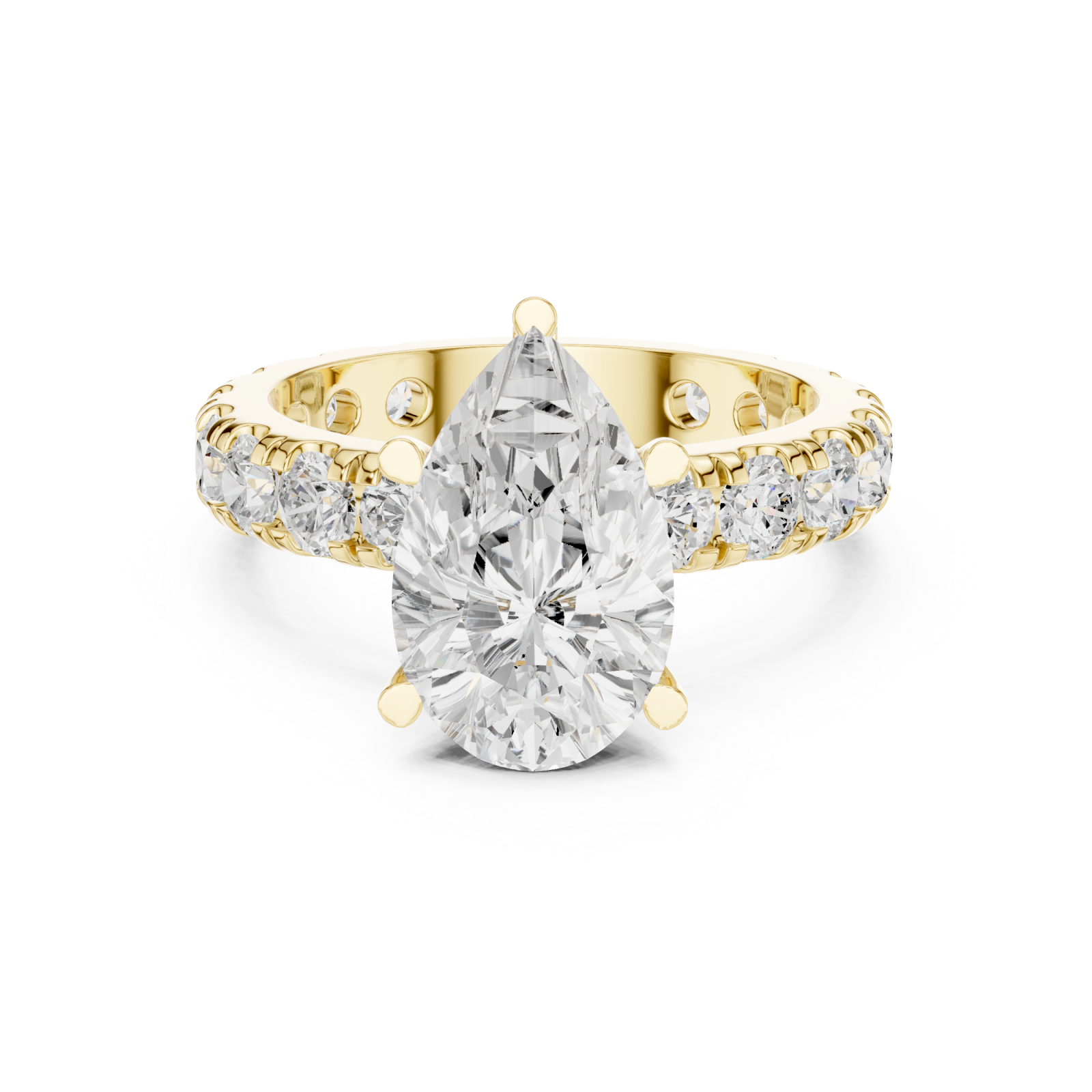  Gold Celestial Embrace Statement Crown Ring Front View