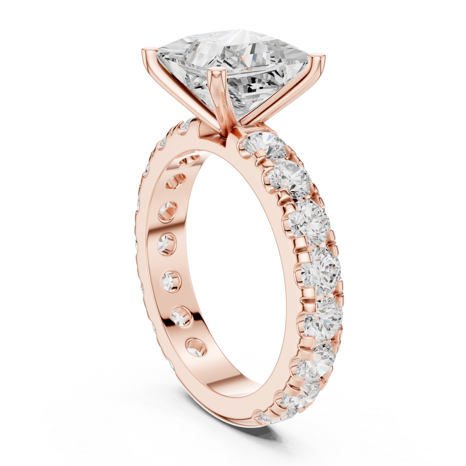  Rose Gold Sculpted Aura Regal Band Left View