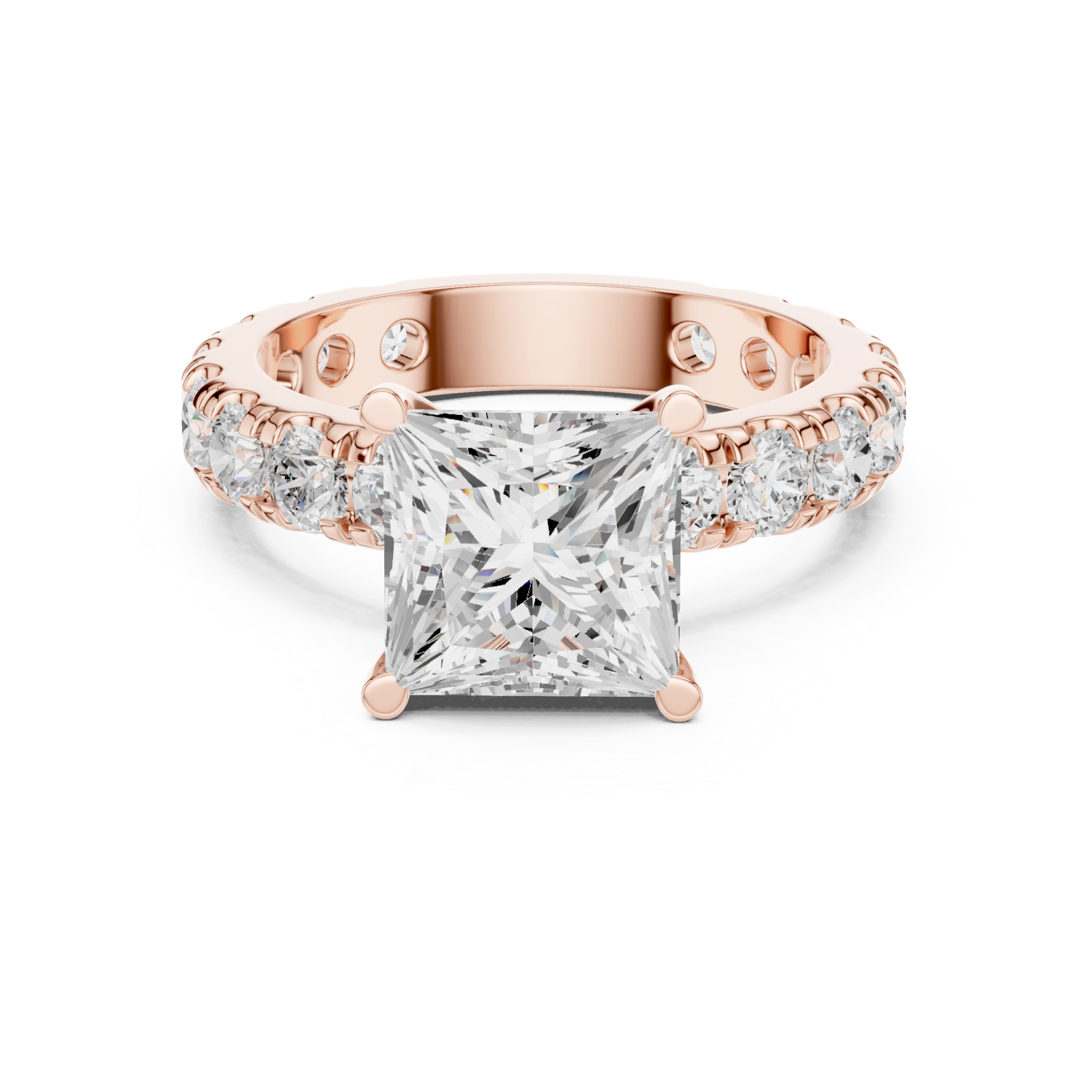  Rose Gold Sculpted Aura Regal Band Front View